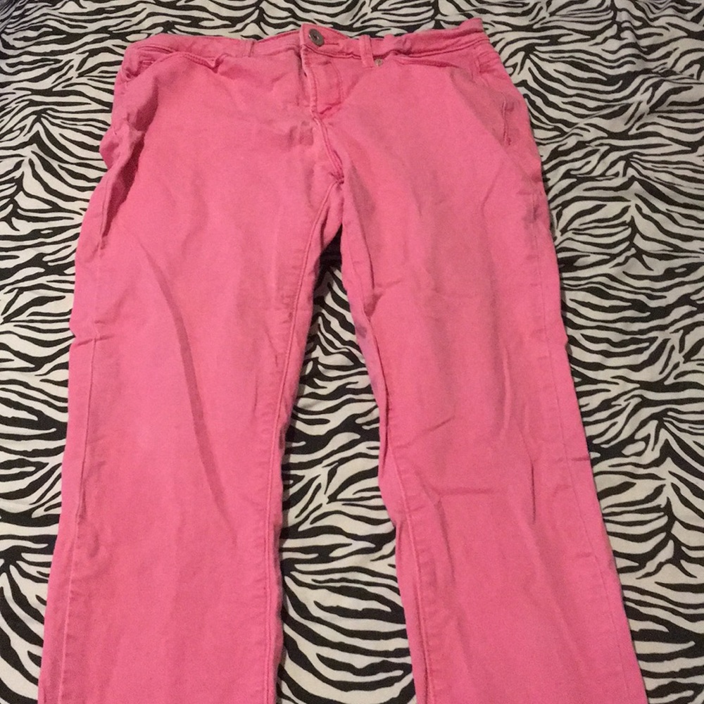 Pink skinny jeans